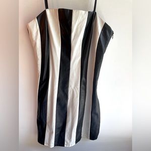 Fashion Nova Leather Mini Dress, Size L, Black/White